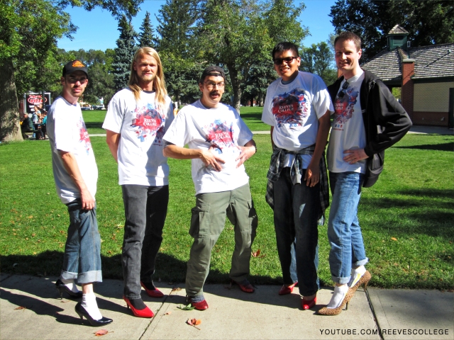 Reeves College Men Participated at the Walk a Mile in Her Shoes